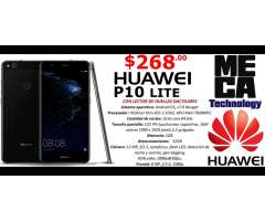HUAWEI P10 LITE,CAMARA 12 MP, 3GB RAM, 32GB DE ALMACENAMIENTO, LTE 4G, NUEVOS DE PAQUETE $268