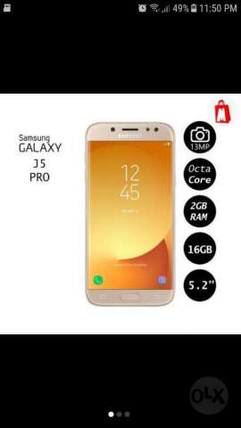 SAMSUNG GALAY J5PRO GOLD 16GG CON HUELLA SAMSUNG GALAY J5PRO GOLD 16GG CON HUELLA