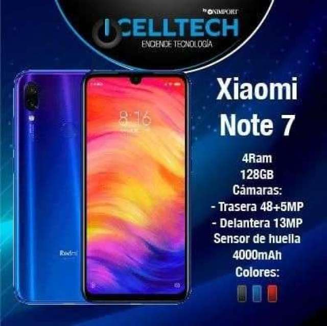 XIAOMI REDMI NOTE 7 4GB 128GB ESTUCHE GRATIS 245 XIAOMI REDMI NOTE 7 4GB 128GB ESTUCHE GRATIS 245